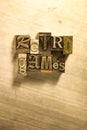 Retro games - Metal letterpress lettering sign