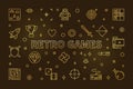 Retro Games vector concept golden banner in thin line style Royalty Free Stock Photo