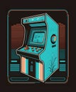 Retro gaming Design. Arcade Cabinet Illustration