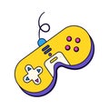 Retro gaming joystick. Vector icon of gamepad.