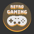 retro gaming sticker or sign with game controller Royalty Free Stock Photo