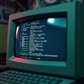 Retro Garage Coding Session A Vintage Desktop Computers Triumphant Software Development Workspace