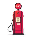 Retro gas station. Cartoon vector illustration