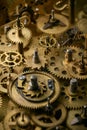 Retro gears and cogs mechanism closeup