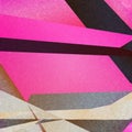 Retro geometric background with colorful triangles on textured paper Royalty Free Stock Photo