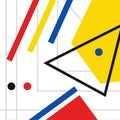 Retro geometric bauhaus, swiss, memphis cover template background