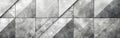 Retro Geometric Mosaic Tiles on Concrete - Vintage Gray & White Square Pattern Texture Banner Royalty Free Stock Photo