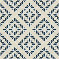 Retro geometric ornamental seamless pattern. Dark blue and gray background Royalty Free Stock Photo