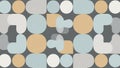 Retro Geometric Pattern with Overlapping Circles and Rounded Rectangles in Muted Tones image Royalty Free Stock Photo