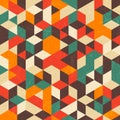 Retro geometric pattern with grunge texture. Royalty Free Stock Photo
