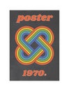 Retro geometric posters, vintage rainbow color lines print. Groovy striped design poster