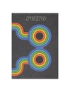 Retro geometric posters, vintage rainbow color lines print. Groovy striped design poster