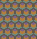 Retro desaturated geometric blocks repeat pattern