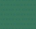 Retro geometric style seamless pattern with golden line diamonds and rhombus on green jade background for wallpaper Royalty Free Stock Photo