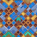 554 Retro Geometric Tiles: A retro and vintage-inspired background featuring retro geometric tiles in retro colors that evoke a Royalty Free Stock Photo