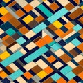 554 Retro Geometric Tiles: A retro and vintage-inspired background featuring retro geometric tiles in retro colors that evoke a Royalty Free Stock Photo