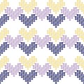 Heart Pixel Colourful Seamless Pattern