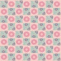 RETRO STENCIL FLORAL SEAMLESS PATTERN