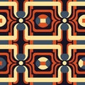 Retro geometry abstract seamless pattern with simple shapes. For ddifferent original design textile print, banner, poster.