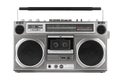 Retro ghetto blaster, isolated on white with clipping path