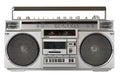 Retro ghetto blaster isolated on white with clipping path Royalty Free Stock Photo