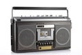 Retro ghetto blaster isolated on white with clipping path Royalty Free Stock Photo