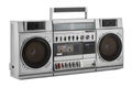 Retro ghetto blaster isolated on white with clipping path Royalty Free Stock Photo