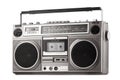 Retro ghetto blaster isolated on white with clipping path Royalty Free Stock Photo