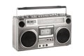 Retro ghetto blaster isolated on white with clipping path Royalty Free Stock Photo