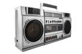 Retro ghetto blaster isolated on white with clipping path