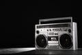 Retro ghetto music blaster isolated on black with clipping path