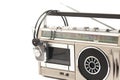 Retro ghetto radio boom box cassette recorder from 80s with headphones Royalty Free Stock Photo
