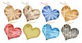 Retro gift tags in the form of heart. Royalty Free Stock Photo