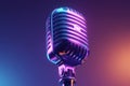 Retro glamour event 3D microphone at party or concert, pink