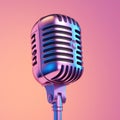 Retro glamour event 3D microphone at party or concert, pink