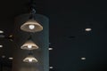 Retro glass ceiling lamp light bulbs interior vintage Royalty Free Stock Photo