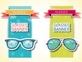 Retro glasses background concept. vector