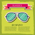 Retro glasses background concept. vector