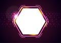 Retro glowing neon shiny hexagon abstract background Royalty Free Stock Photo