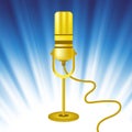 Retro Gold Microphone Icon Royalty Free Stock Photo