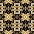 Retro gold ornamental floral seamless pattern, vintage. Texture for wallpapers, fabric, wrap, web page backgrounds, vector Royalty Free Stock Photo