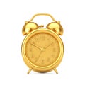 Retro Golden Alarm Clock. 3d Rendering