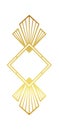 Retro golden art deco element Royalty Free Stock Photo