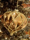 Retro Golden Geometric Christmas Tree Ornament