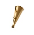 Retro golden metal megaphone on background