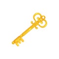 Retro golden old key vector Illustration Royalty Free Stock Photo