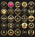 Retro golden ribbons labels and shields vector collection Royalty Free Stock Photo