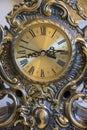 Retro goldish clock for cabinet Royalty Free Stock Photo
