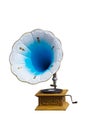 Retro gramophone with disc Royalty Free Stock Photo