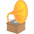 Retro gramophone icon old phonograph player vector Royalty Free Stock Photo